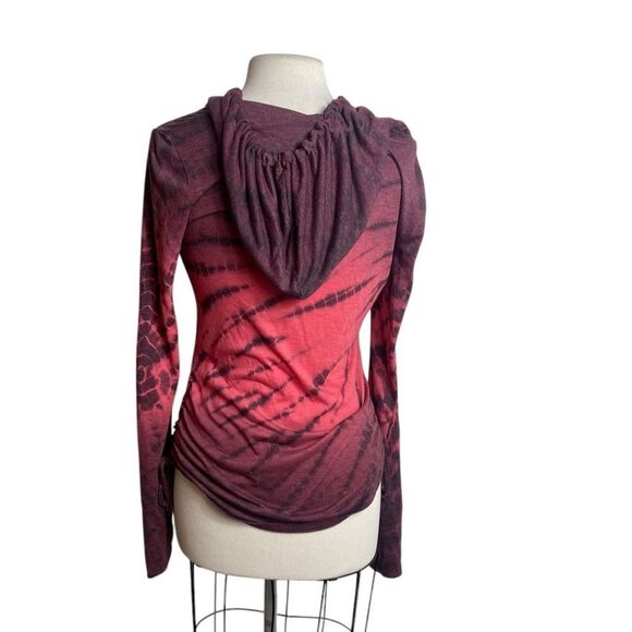 Halcyon Bebe M hooded long sleeve pullover tunic w/ruched sides - Picture 2 of 6